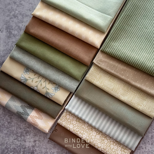 Moss & Linen Bundle | Curated 15 Fat Quarter Bundle