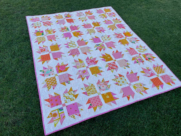 Charm Pack Bear Paw Quilt Pattern - Printed