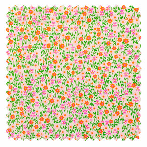 Cotton fabric coupon - Flower Power pink