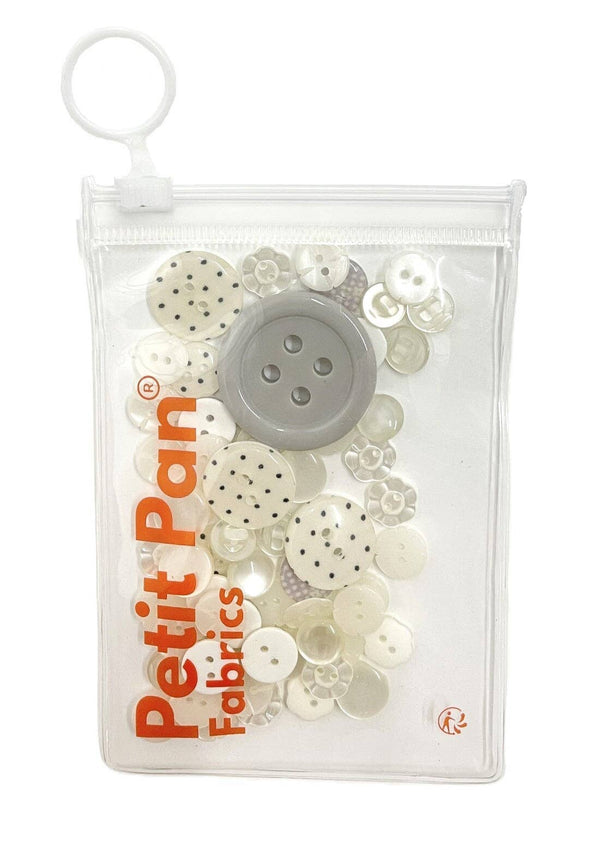 Assorted white treasure buttons
