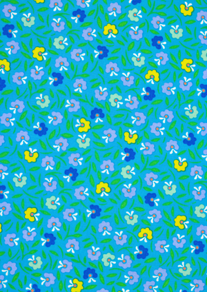 Bright blue Petunia cotton coupon