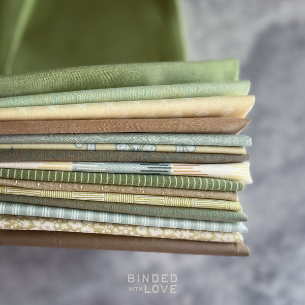 Moss & Linen Bundle | Curated 15 Fat Quarter Bundle