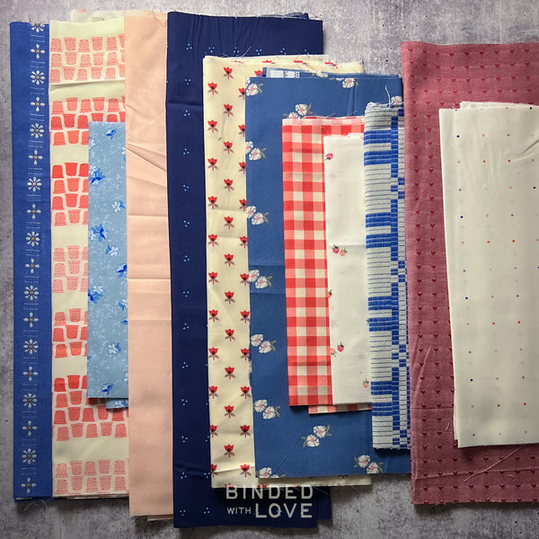 Curated Remnant Bundle | 12 Fabric End of Bolt Quilting Bundle | One of a Kind | REMNANT BUNDLE-158
