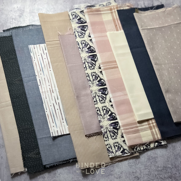 Curated Remnant Bundle | 11 Fabric End of Bolt Quilting Bundle | One of a Kind | REMNANT BUNDLE-144