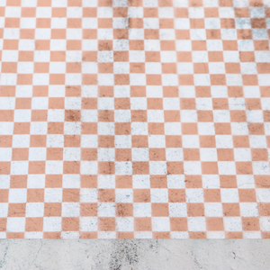 Apricot Checkerboard Vinyl Roll 18in x 53in | Sallie Tomato