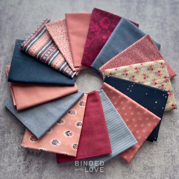 Blueberry Rose Bundle | Curated 15 Fat Quarter Bundle