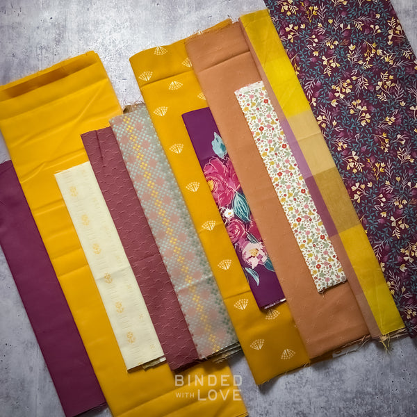 Curated Remnant Bundle | 11 Fabric End of Bolt Quilting Bundle | One of a Kind | REMNANT BUNDLE-136