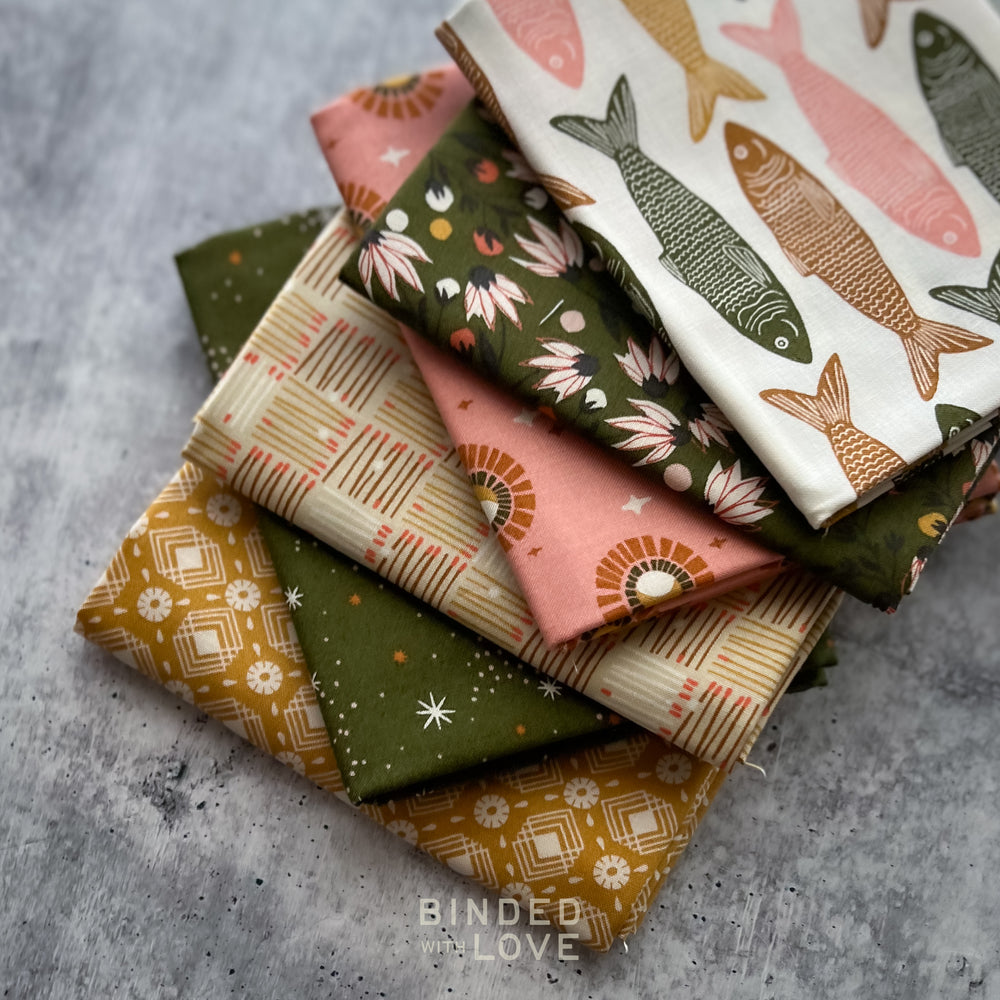 The Riverbank by Ash Cascade | Green + Pink Color way | 5 Print Bundle | BUNDLE-284