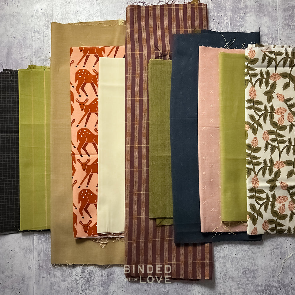 Curated Remnant Bundle | 11 Fabric End of Bolt Quilting Bundle | One of a Kind | REMNANT BUNDLE-143