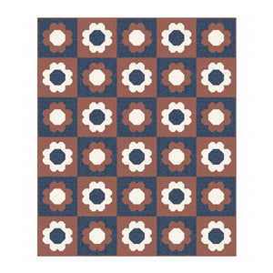 Wildflower Corner Rust 228496 | Sienna and Indigo by Hello Aunty Designs