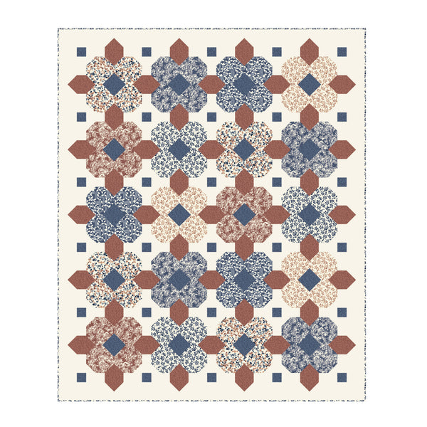 Wildflower Corner Rust 228496 | Sienna and Indigo by Hello Aunty Designs