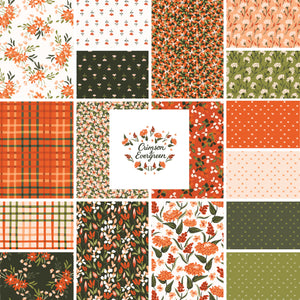 Crimson and Evergreen 5x5 inch Precut | 42 Pieces