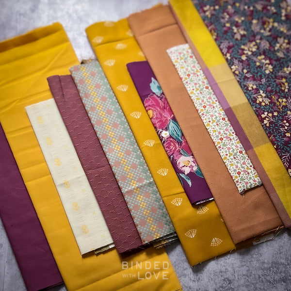Curated Remnant Bundle | 11 Fabric End of Bolt Quilting Bundle | One of a Kind | REMNANT BUNDLE-136