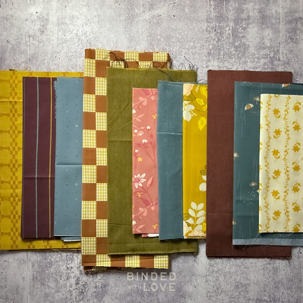 Curated Remnant Bundle | 11 Fabric End of Bolt Quilting Bundle | One of a Kind | REMNANT BUNDLE-147