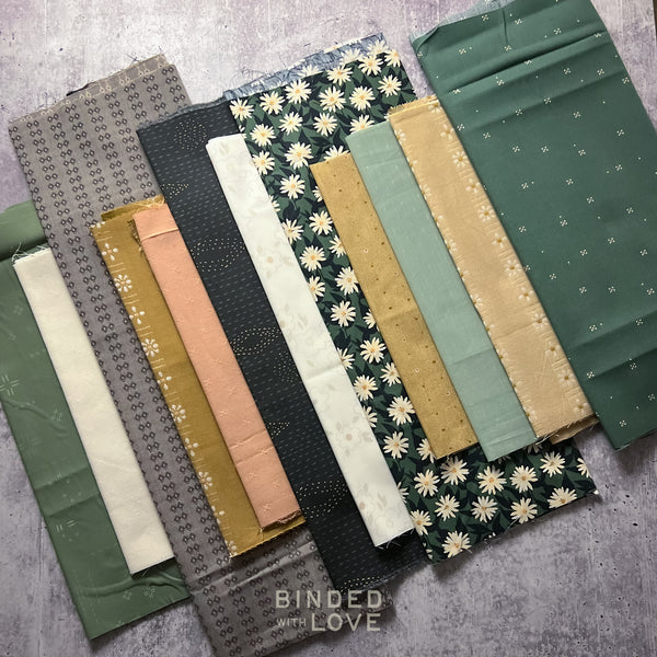 Curated Remnant Bundle | 12 Fabric End of Bolt Quilting Bundle | One of a Kind | REMNANT BUNDLE-152