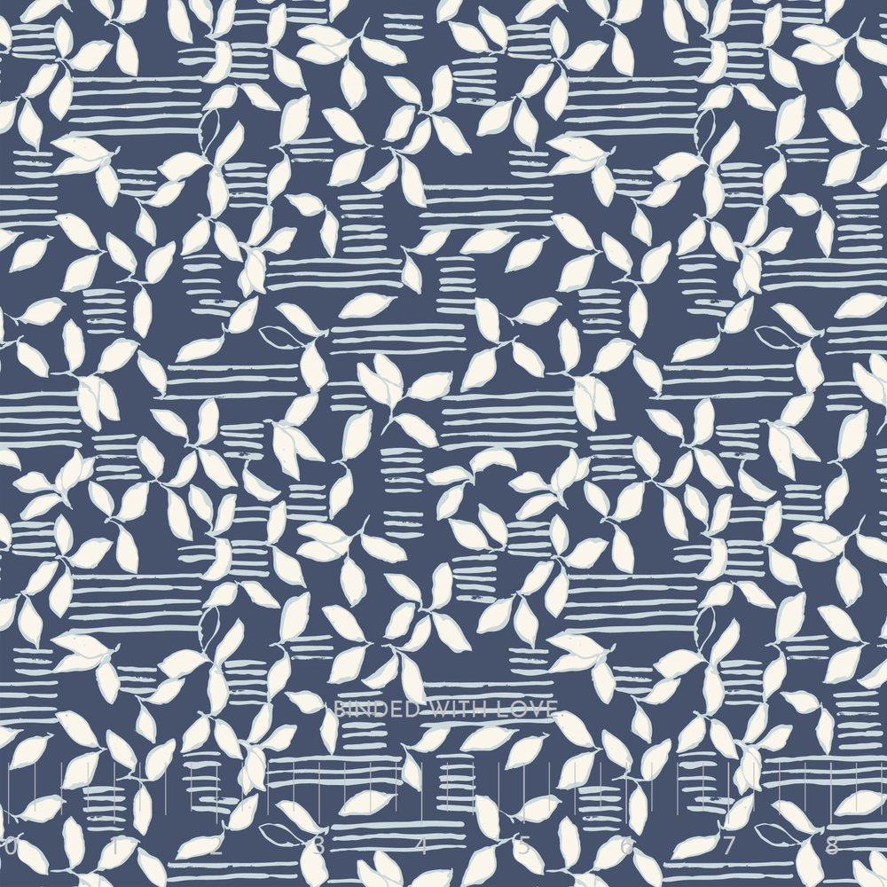 Foliage Stripe Blue 228494 | Sienna and Indigo by Hello Aunty Designs