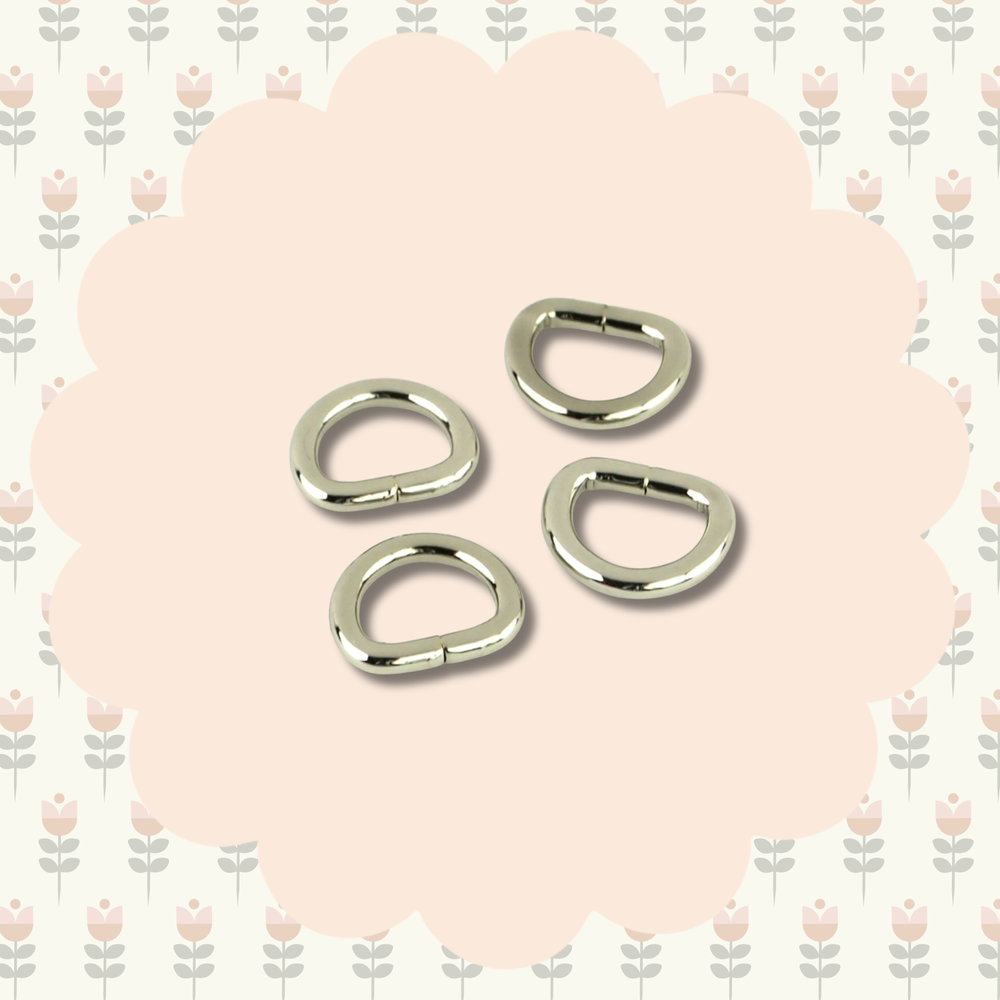Four D-Rings 1/2" Nickel | Set of 4