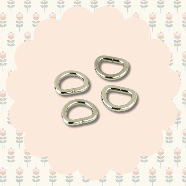 Four D-Rings 1/2" Nickel | Set of 4