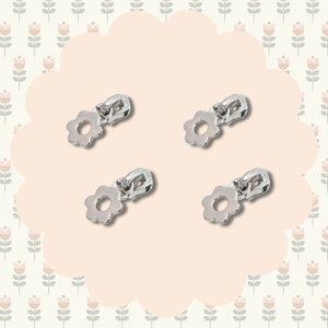 Four Flower Nickel Zipper Pulls | Hardware