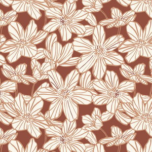 Stripe Blooms Rust 228484 | Sienna and Indigo by Hello Aunty Designs