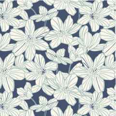 Stripe Blooms Blue 228485 | Sienna and Indigo by Hello Aunty Designs