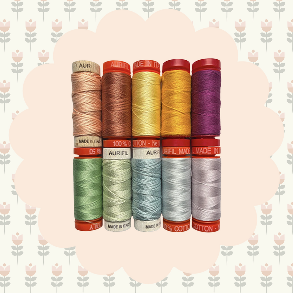 Patchwork Companion Aurifil Thread Collection by Sandy Saengsuk | 10 Spool Curated Set