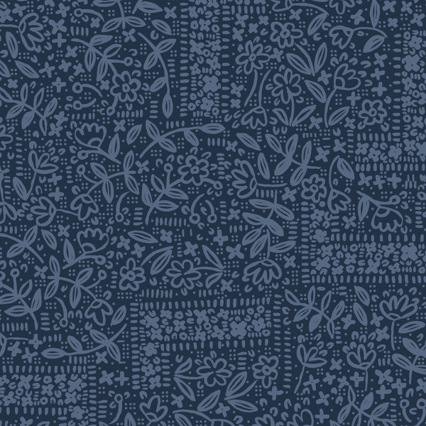 Wildflower Corner Blue 228495 | Sienna and Indigo by Hello Aunty Designs