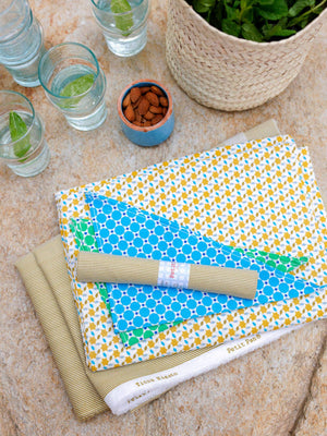 Cotton poplin fabric remnant Rigato moss