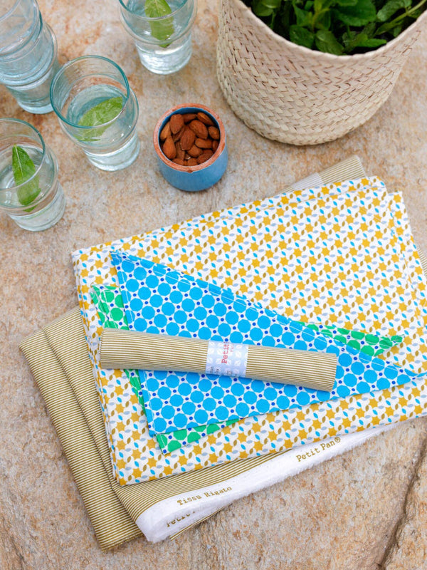 Cotton poplin fabric remnant Rigato moss