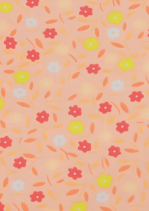 Cotton fabric coupon - Peace and Love melon