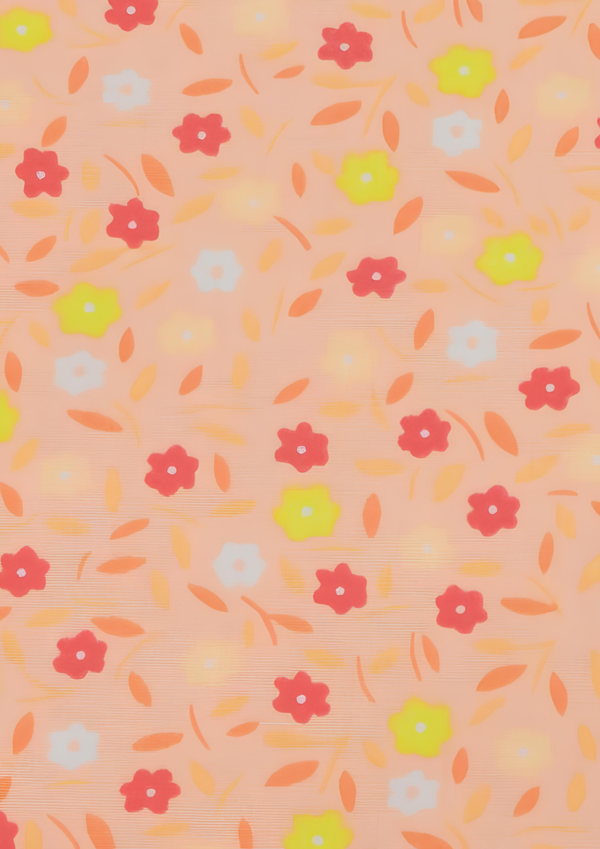 Cotton fabric coupon - Peace and Love melon