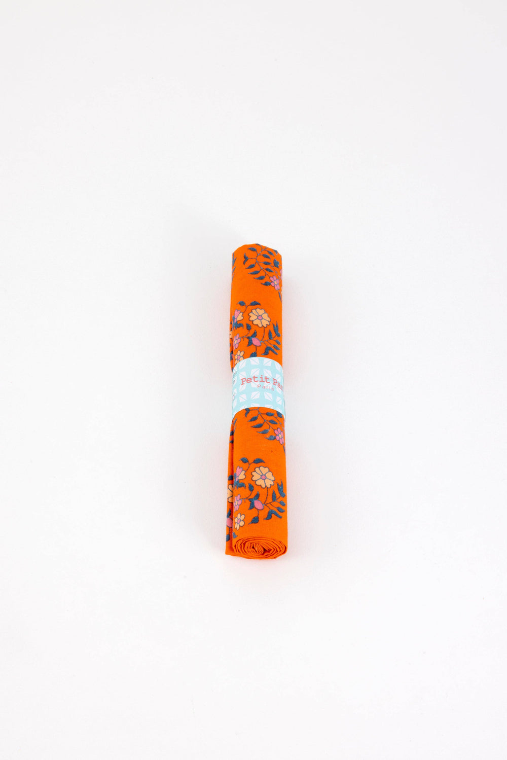 Shalin Orange Cotton Coupon 510 | Floral Print | Precut Fabric 50 x 70 cm