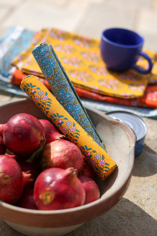 Shalin saffron cotton poplin fabric piece
