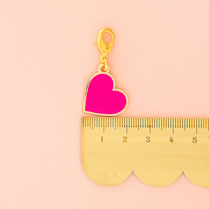Pink Heart Removable Zipper Charm