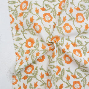 Trumpet Vines in Sage BPCT-02-TMP-SAGE | Indian Block Print Cottage