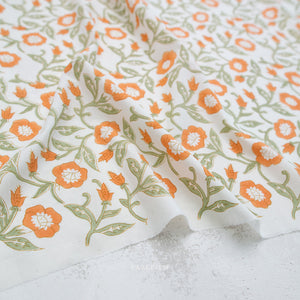 Trumpet Vines in Sage BPCT-02-TMP-SAGE | Indian Block Print Cottage