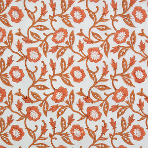 Trumpet Vines in Sienna BPCT-02-TMP-SIENNA | Indian Block Print Cottage