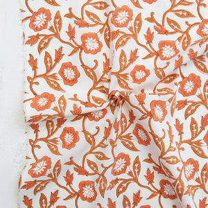 Trumpet Vines in Sienna BPCT-02-TMP-SIENNA | Indian Block Print Cottage