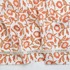 Trumpet Vines in Sienna BPCT-02-TMP-SIENNA | Indian Block Print Cottage