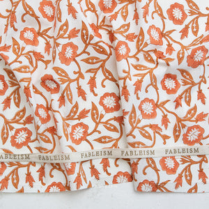 Trumpet Vines in Sienna BPCT-02-TMP-SIENNA | Indian Block Print Cottage