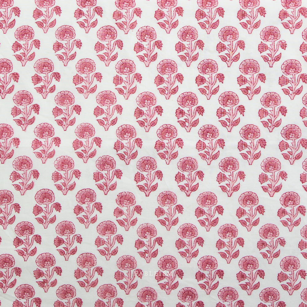 Stamp Floral in Pink BPCT-03-SPF-PINK | Indian Block Prints Cottage