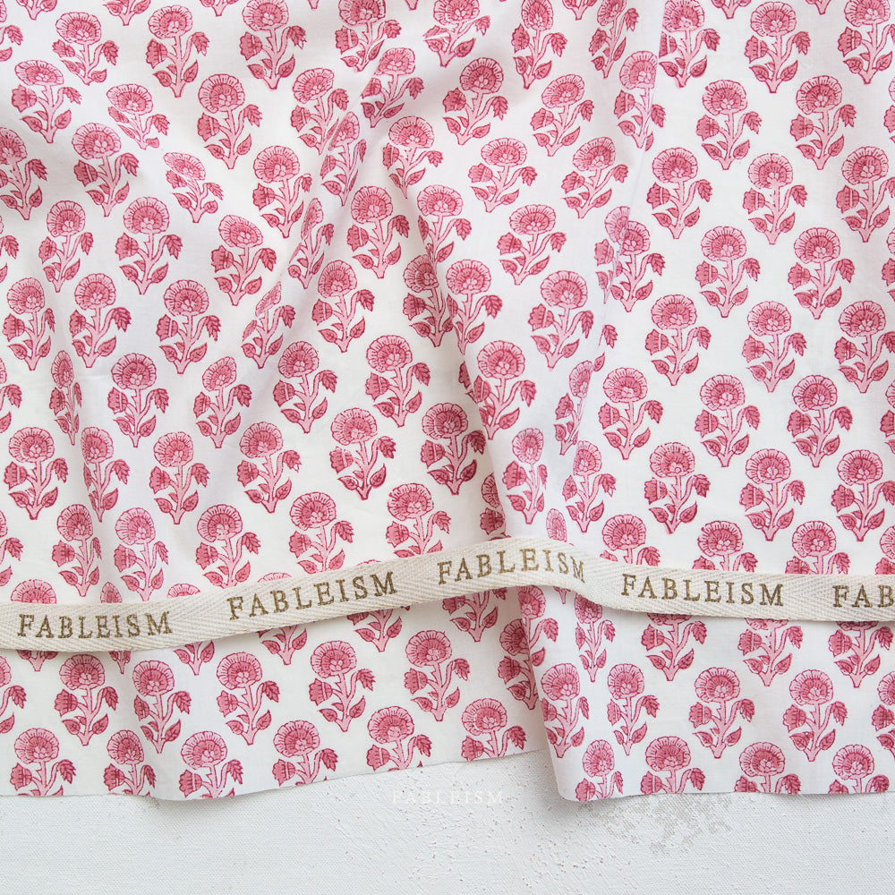 Stamp Floral in Pink BPCT-03-SPF-PINK | Indian Block Prints Cottage