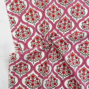 Lattice Floral in Pink BPCT-04-LAT-PINK | Indian Block Prints Cottage
