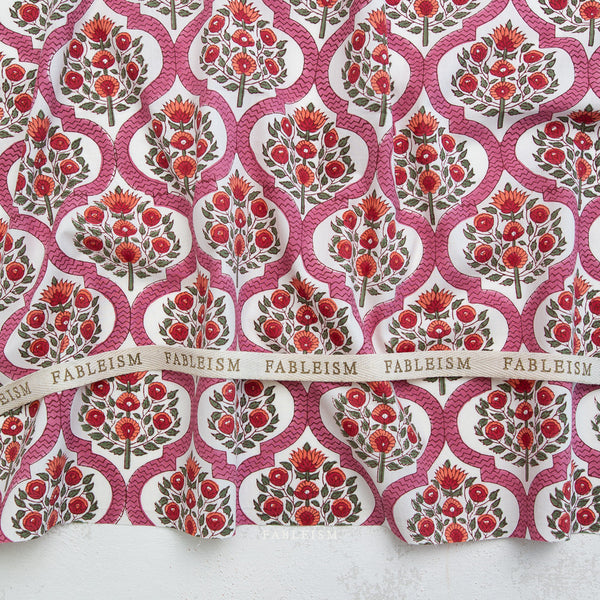 Lattice Floral in Pink BPCT-04-LAT-PINK | Indian Block Prints Cottage