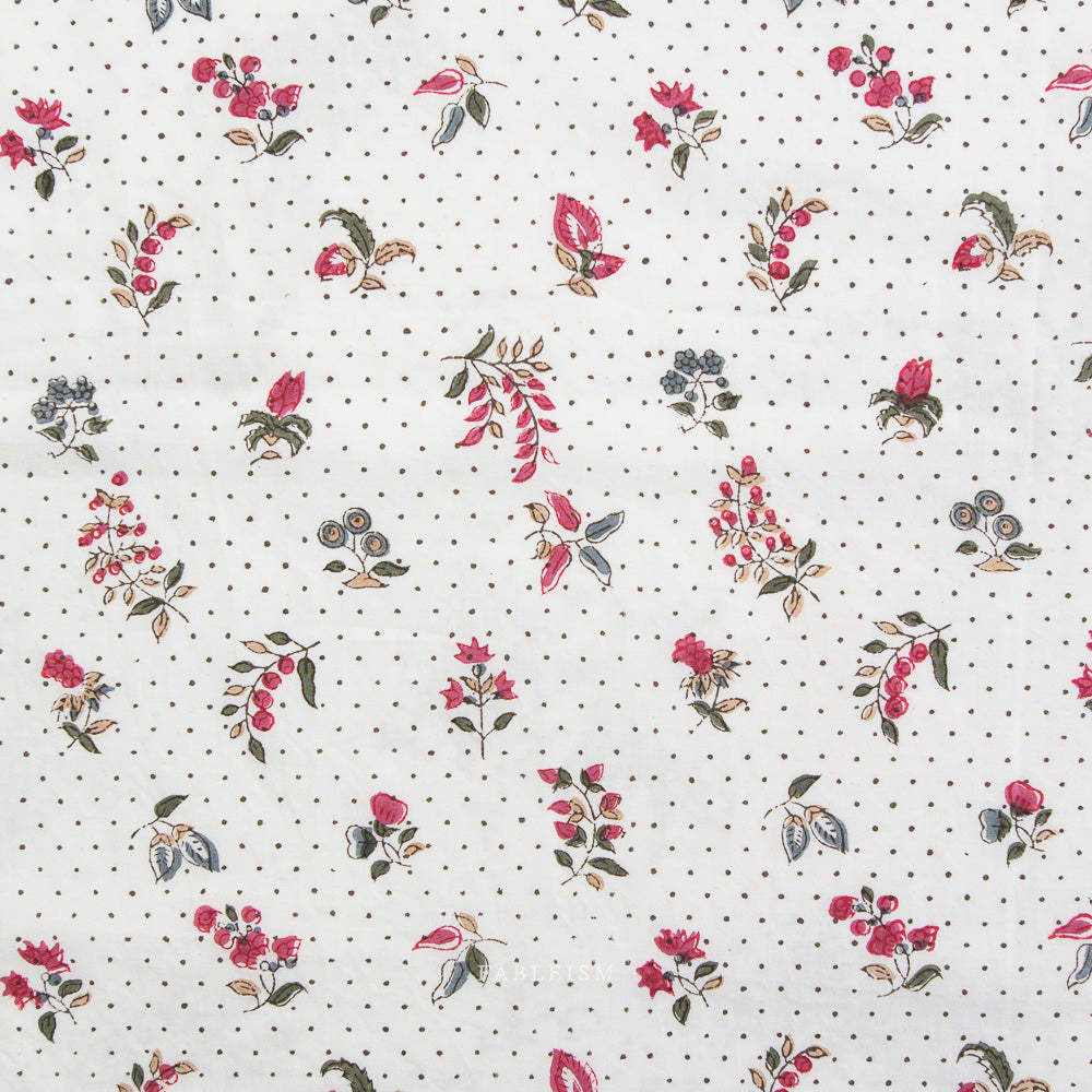 Dottie Floral in Cream BPCT-05-DOT-CREAM | Indian Block Prints Cottage