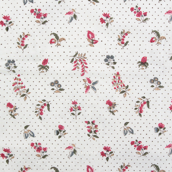 Dottie Floral in Cream BPCT-05-DOT-CREAM | Indian Block Prints Cottage