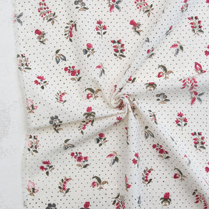 Dottie Floral in Cream BPCT-05-DOT-CREAM | Indian Block Prints Cottage