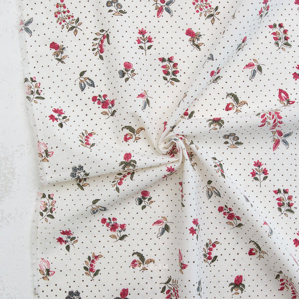 Dottie Floral in Cream BPCT-05-DOT-CREAM | Indian Block Prints Cottage