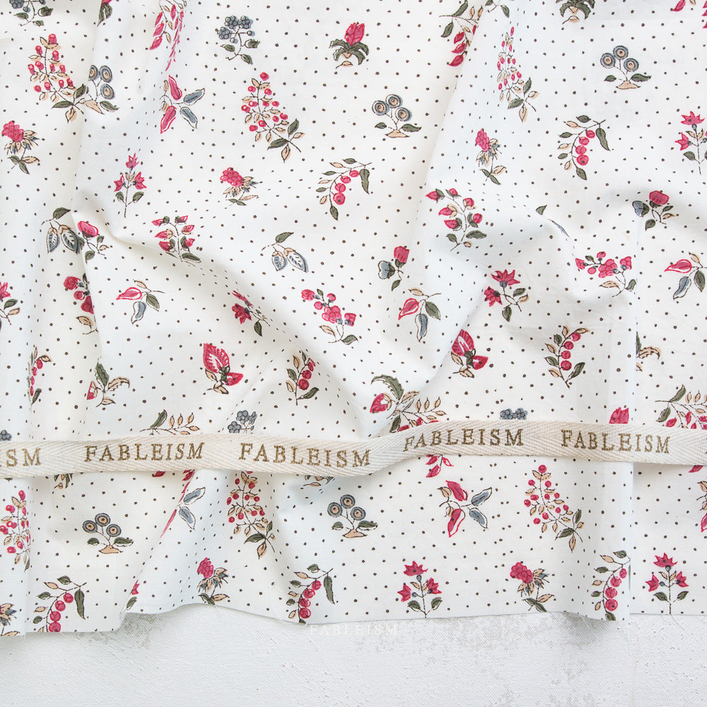 Dottie Floral in Cream BPCT-05-DOT-CREAM | Indian Block Prints Cottage