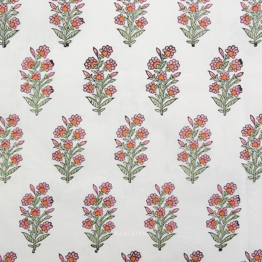 Wild Floral in Blushing BPCT-06-WLD-BLUSHING | Indian Block Prints Cottage